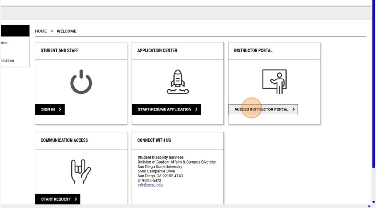Log-In: Click "Access Instructor Portal" in the Instructor Portal block