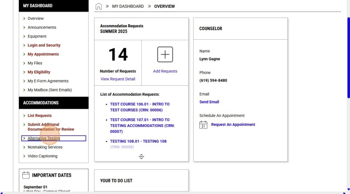 view booked exams