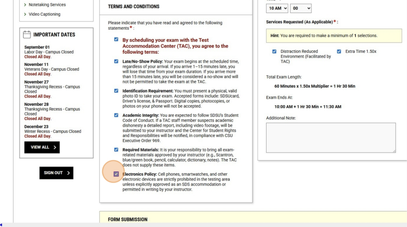 read all tac terms