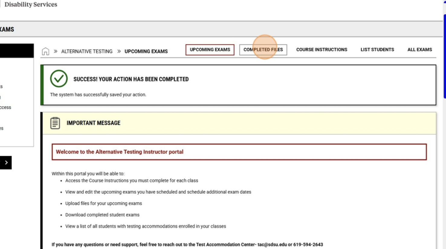 Downloading Completed Exams