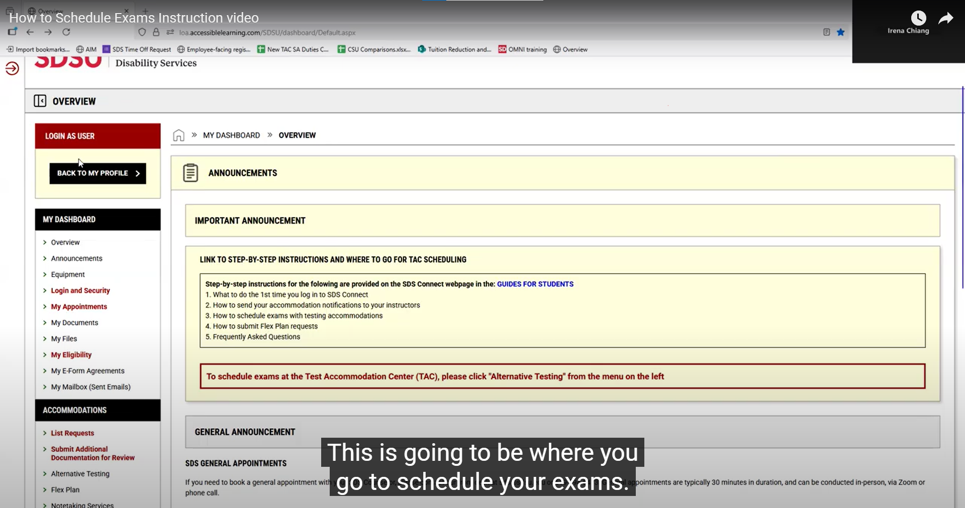 How to Schedule Exams Instruction video
