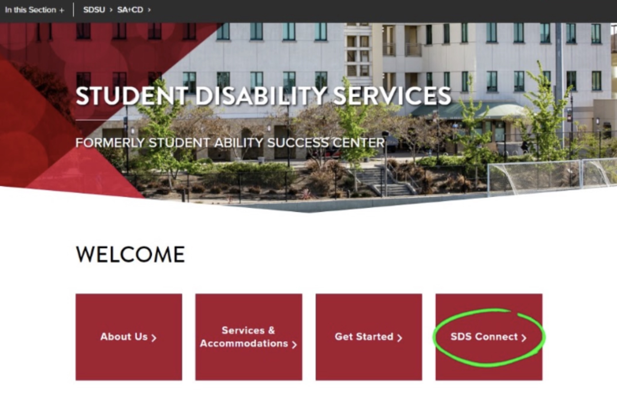 screenshot of homepage
